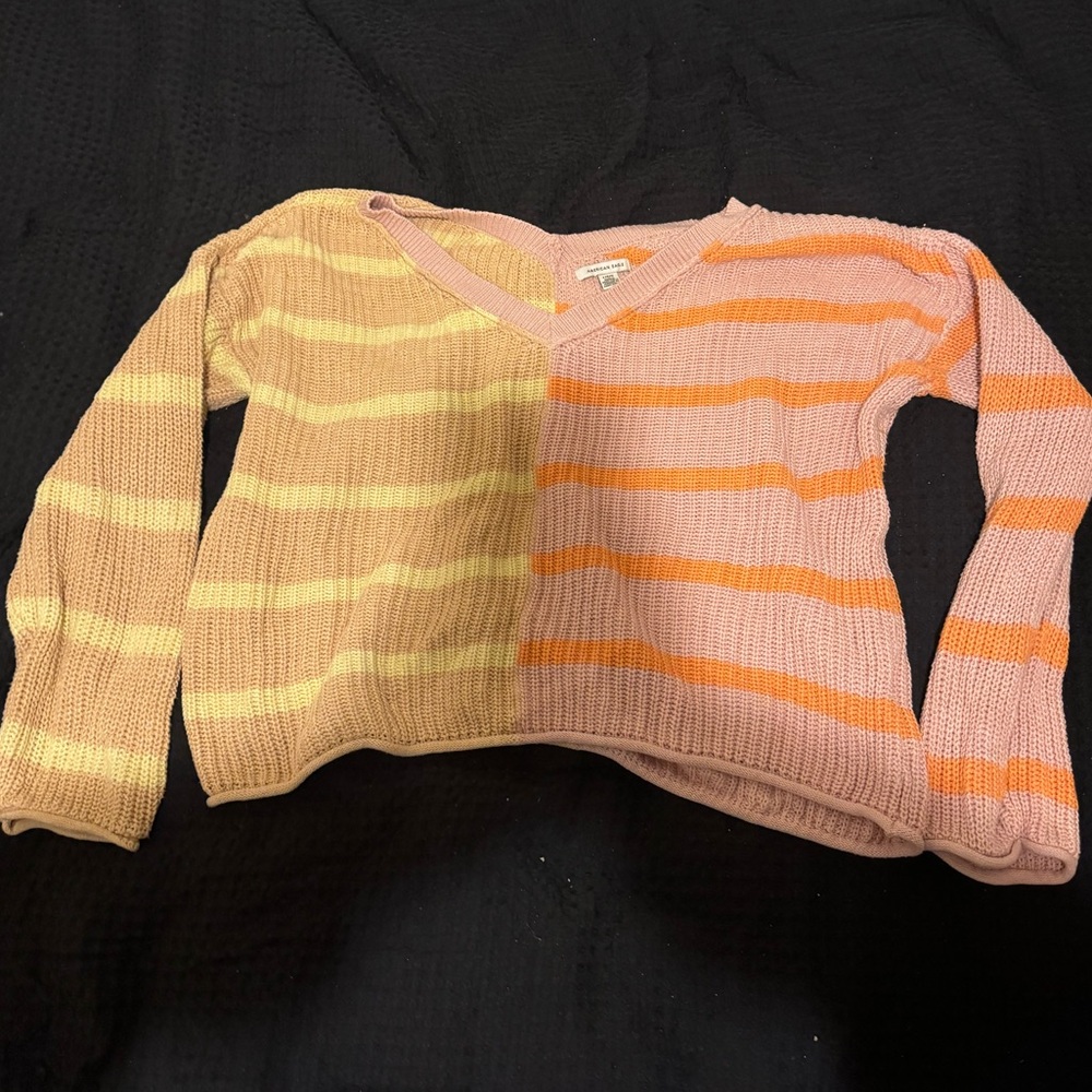 American Eagle Outfitters Half and Half V-Neck Sweater